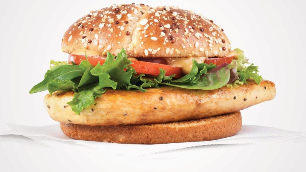 how many calories in a chicken burger